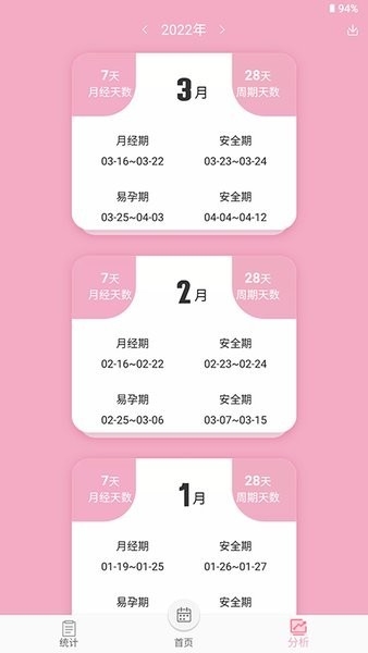 女生例假记录